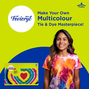 Fevicryl Multicolour Tie Dye Kit | Learn, Explore, Create. All-Inclusive Tie & Dye Kit, For Art lovers & Beginners.