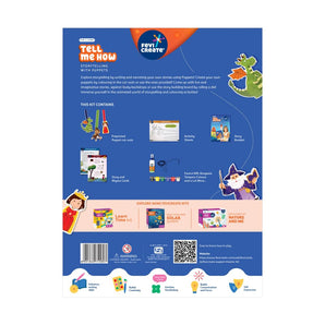 DIY Puppet Theatre Kit for Kids 5-8! Paint, Play & Perform! Reusable Fun – Puppet Theatre, Worksheets, Story Book| Perfect Gift for loved ones!