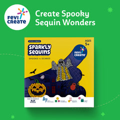Stick-n-Create Sparkly Sequins Spooks-n-Scares Kit | Sequin Art | Colourful Sequins | Screen-free Play | Boost Creativity | Gifting | Ages 5+