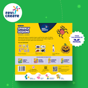 Stick-n-Create Sparkly Sequins Spooks-n-Scares Kit | Sequin Art | Colourful Sequins | Screen-free Play | Boost Creativity | Gifting | Ages 5+