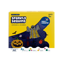 Stick-n-Create Sparkly Sequins Spooks-n-Scares Kit | Sequin Art | Colourful Sequins | Screen-free Play | Boost Creativity | Gifting | Ages 5+