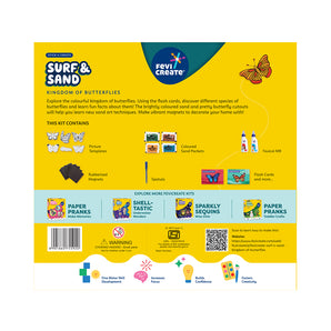 Stick-n-Create Surf & Sand Kingdom of Butterflies Kit | Sand Art | Fridge Magnets | Informative Flash Cards | Screen-Free Play | Gifting | Ages 5+ of Butterflies